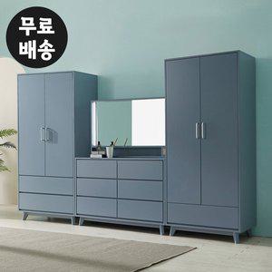 [벤티스가구]레체 침실가구 세트 B형 입본장 장롱 싱글 화장대 신혼 혼수 9자(2800/그레이)