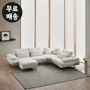 [벤티스가구]루벤 헤드레스트 모듈 패브릭 5인용 코너 소파 아쿠아 이지 쇼파 클린(스툴)