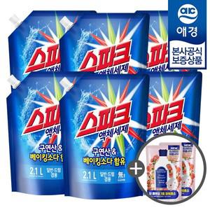 [비밀특가] 스파크 액체 세탁세제 리필 2.1L x6개 +르샤트라 세제200ml 2개증정