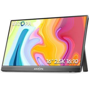 ARZOPA 16인치 2.5K 휴대용 모니터, 2560X1600 QHD IPS 디스플레이 123% SRGB, 내장형 USB C HDMI 아이케어 외장 세컨드 스크린, MAC 노트북 폰 PS4 /5 XBOX 호환용 스위치 Z1RC