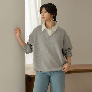 커스 셔츠 레이어드 맨투맨 T