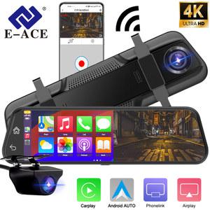 화물차 블랙 박스 4K 대시 무선 Carplay 안드로이드 자동 10인치 자동차 미러 비디오 레코더 듀얼 렌즈 블랙박스 Dvr WIFI GPS 네비게이션