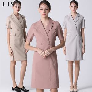 [리스트(LIST)] 라펠 칼라 더블 버튼 원피스 (택가격: 228000원)