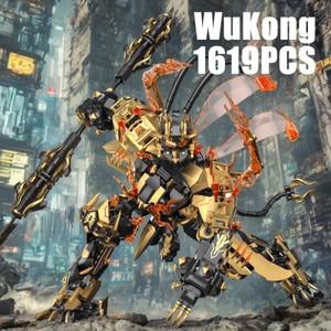 중국 레고 호환 블럭 1619PCS WUKONG Mech 빌딩 블록 로봇 모델 중국어 고전 신화 인물 장식품 조립 벽돌