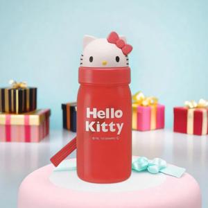 헬로키티 빨대물통 350ml 캐릭터 얼굴 스트로 물병 휴대용 텀블러 유아 피크닉 소풍