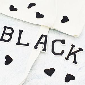 하트 와펜 패치 무채색 의류 리폼 자수와펜 커스텀 라벨