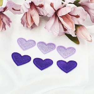 하트 와펜 패치 보라 의류 리폼 자수와펜 커스텀 라벨