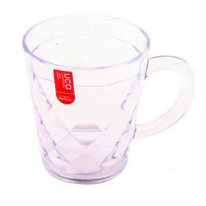 set 크리스탈 손잡이컵 중 250ml 6개 파티컵 욕실컵 양치컵 플라스틱물컵