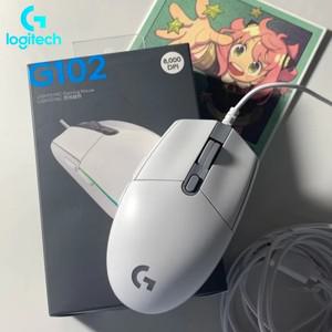오리지널 로지텍 G102 라이트싱크 FPS 게이밍 마우스 - 8000 DPI, 경량 85g 디자인, 6존 RGB 조명, PC 노트
