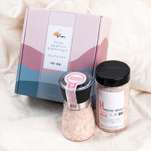 결혼식답례품 핑크솔트 그라인더+핑크소금 리필통 SET 선물세트 조문 회사 관공서 명절 단체 결혼 답례품