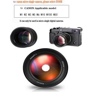 Kamlan APS-C 대구경 수동 초점 렌즈, 캐논 EOS-M M1 M2 M3 M5 M6 M10 M50 M100 미러리스 카메라용, 50mm