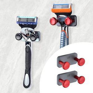 면도기 걸이 / 면도기 후크 / 스테인레스 걸이 / 3M 부착 / 블랙, 레드 / 2P