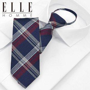 [엘르옴므][ELLE HOMME] 엘르옴므 실크 지퍼/자동 넥타이-니스 와인 8cm