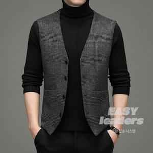 남자 조끼 브이넥 캐주얼 남성 코트 가디건 기모남 겨울 패딩 EY4