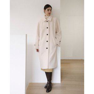 [지에마르]BOUCLE LONG SINGLE COAT IVORY  부클 롱 싱글코트 아이보리