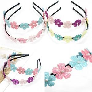 트윙클 미니 플라워봉봉 머리띠 4color 반짝반짝예뻐요 꽃머리띠 개당가격 가성비