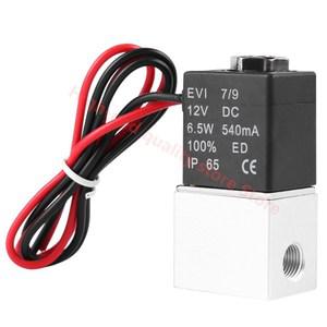 상시 폐쇄 NC 에어 워터 오일 솔레노이드 밸브 코일 LED 2 포트 웨이 AC110V 220V 12V 24V DC 2V025-06 1/8