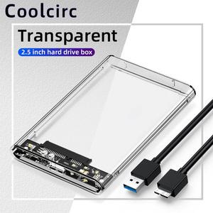 2.5 인치 HDD SSD 케이스 USB 3.0 투명 인클로저 외장형 하드 드라이브 디스크 PC 노트북 모바일 SATA 하드