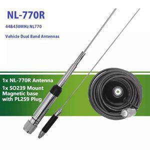 NL-770R 144/430MHz 안테나 및 SO239 마운트 마그네틱 베이스 5M 케이블, 켄우드 ICOM QYT TYT 애니톤 라디