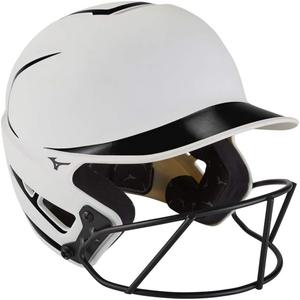Mizuno F6 성인 패스트 피치 소프트볼 타격 헬멧 마스크 화이트-블랙 SM