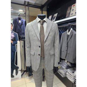 [지이크][S/S]이태리수입 MARZOTTO 그레이 울 체크 정장세트E2121GYL