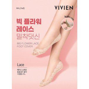빅플라워레이스밀착덧신