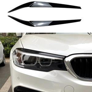 BMW 5 시리즈 G30 525i 530i 2017-2021 용 헤드라이트 눈썹 눈꺼풀 트림 커버 자동차 스타일링 외장 스티커