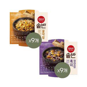 햇반 솥반 꿀약밥 210g x9개+흑미영양밥 200g x9개