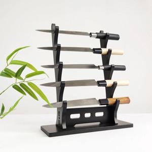 주방 칼 거치대 사시미칼 초밥칼 선반 칼전시 선반 플루트 나무 받침대