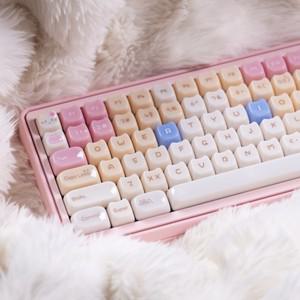 Jelly Cat 테마 키 캡 MOA+MAO 고양이 캡기계식 키보드용 핑크/오렌지/초콜릿 컬러 Cherry MX 스위치