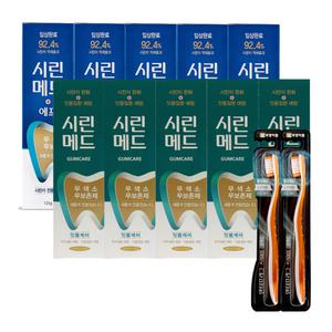 시린메드 에프/검케어 치약 125g 5개+안티프라그 프리미엄 탄력모 칫솔 2개