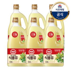 해표 콩기름(식용유) 1.8L X 6병 /오일/기름/튀김