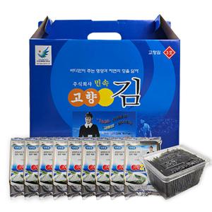 국내산 민속 고향김 3호 15gX10봉(1세트) 선물세트 조미김 도시락김