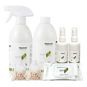 피톤치드수 스프레이 500ml+리필500ml+휴대용 2개+편백칩2개 + 피톤치드 물티슈