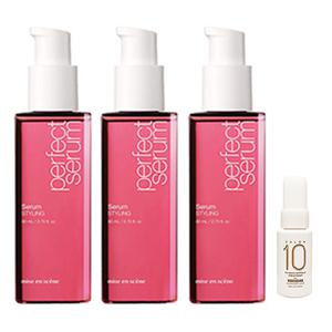 미쟝센 퍼펙트 세럼 스타일링, 80ml, 3개 + + 살롱10 노워시 극손상 앰플 트리트먼트, 30ml, 1개