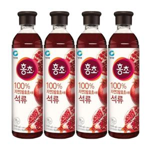 청정원 홍초 석류 900ml 4개