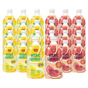 동원 비타c에이드 500ml 레몬12병+자몽12병 혼합 24병 제로 비타민 음료수 SH