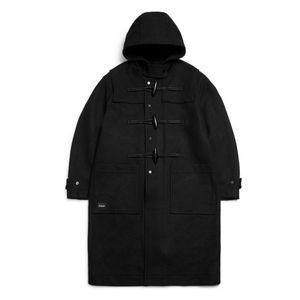 마크 곤잘레스 OVERSIZED WOOL DUFFLE LONG COAT - BLACK
