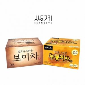 깊고부드러운 보이차 40티백 가마솥 누룽지차 40티백
