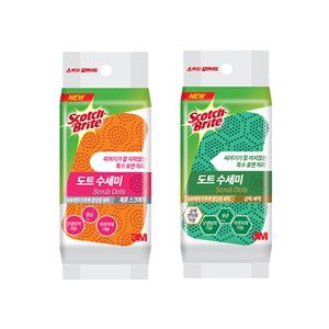 3M 스카치 브라이트 올인원 제로스크래치 도트수세미 2입