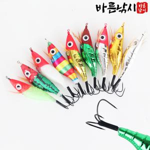 문어에기 왕눈이 삼발이 에기 축광 고추장 금비 색동 스팽글 크롬 타코 애기 낚시