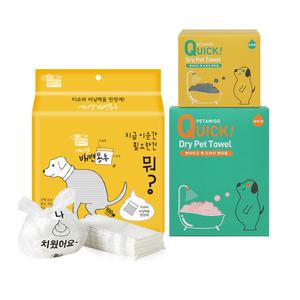 펫아미고 산책 올인원 배변봉투 티슈와 비닐백이 한장에 / 여름 펫타올