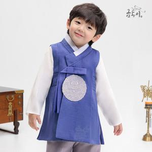 [금동이한복]AM084 남파랑스티치 아동한복 남아한복