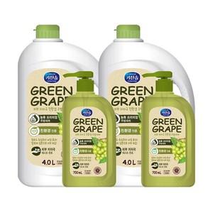 키친솝 청포도 주방세제 (4L + 700ML) X 2 식기 과일 채소 세척 친환경 주방 세제 코스트코