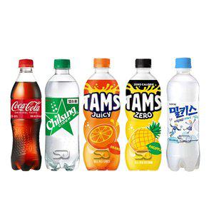탄산음료 5종 1박스 모음 코카콜라 칠성사이다 밀키스 탐스 제로 500ml 페트 업소용