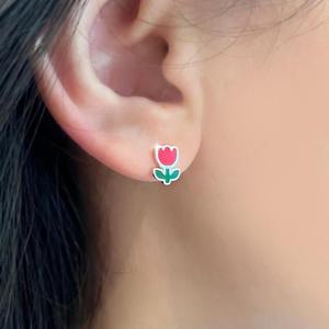실버 925 튤립 피어싱