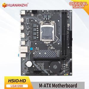 HUANANZHI HD M-ATX 마더보드, 인텔 LGA 1200 지지대 10, 11 세대, DDR4 2400 2666, 2933MHz, 64G, M.2 NVM