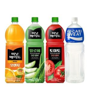 미닛메이드 1.5L 토마토+오렌지+알로에+포카리 총4패트