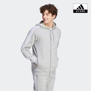 [아디다스][아디다스코리아공식] 에센셜 플리스 3S 풀집 후디 [IJ6479]