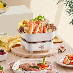 4가지 전기 라면포트 멀티쿠커 가정용 요리 냄비 휴대용 접이식 프라이팬 기숙사 멀티 쿠커 800W 220V